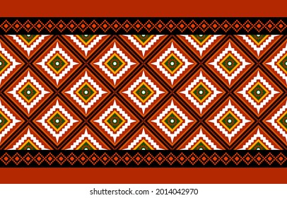 Geometric ethnic oriental seamless pattern traditional Design for background,carpet,wallpaper.clothing,wrapping,Batik fabric,Vector illustration.embroidery style - Sadu, sadou, sadow or sado