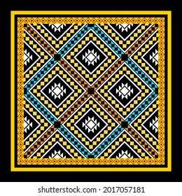 Geométrico étnico oriental sin costuras Diseño tradicional para fondo, alfombra, papel pintado.ropa, envoltura,tela batik,Ilustración vectorial.estilo bordado - Sadu, sadou, sadow o sado