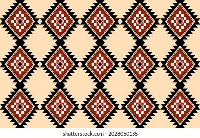 Geométrico étnico oriental sin costuras Diseño tradicional para fondo, alfombra, papel pintado.ropa, envoltura,tela batik,Ilustración vectorial.estilo bordado - Sadu, sadou, sadow o sado
