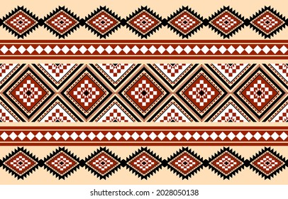 Geométrico étnico oriental sin costuras Diseño tradicional para fondo, alfombra, papel pintado.ropa, envoltura,tela batik,Ilustración vectorial.estilo bordado - Sadu, sadou, sadow o sado