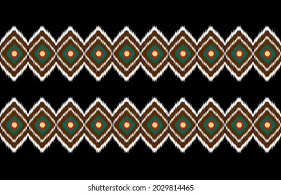 Geometric ethnic oriental seamless pattern traditional Design for background,carpet,wallpaper.clothing,wrapping,Batik fabric,Vector illustration.embroidery style - Sadu, sadou, sadow or sado