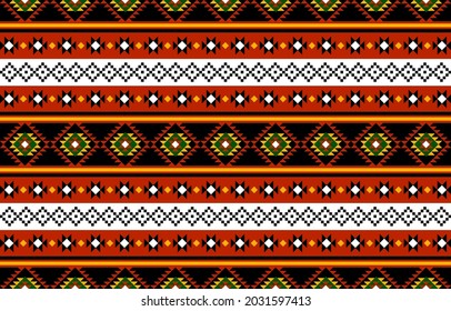 Geometric ethnic oriental seamless pattern traditional Design for background,carpet,wallpaper.clothing,wrapping,Batik fabric,Vector illustration.embroidery style - Sadu, sadou, sadow or sado