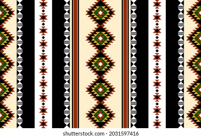 Geométrico étnico oriental sin costuras Diseño tradicional para fondo, alfombra, papel pintado.ropa, envoltura,tela batik,Ilustración vectorial.estilo bordado - Sadu, sadou, sadow o sado