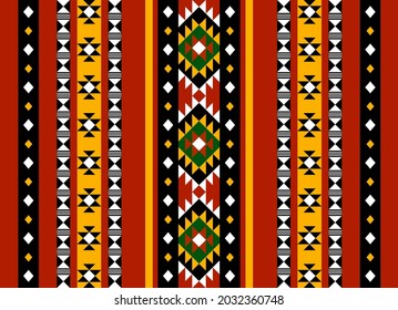 Geometric ethnic oriental seamless pattern traditional Design for background,carpet,wallpaper.clothing,wrapping,Batik fabric,Vector illustration.embroidery style - Sadu, sadou, sadow or sado