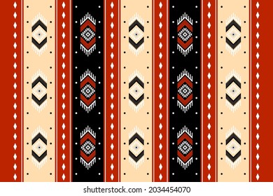Geometric ethnic oriental seamless pattern traditional Design for background,carpet,wallpaper.clothing,wrapping,Batik fabric,Vector illustration.embroidery style - Sadu, sadou, sadow or sado