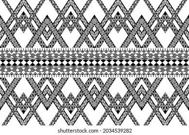 Geometric ethnic oriental seamless pattern traditional. White and black tone. Design for background,carpet,wallpaper,clothing,wrapping,Batik,fabric,Vector illustration.embroidery style.