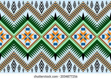 Geometrisches, ethnisch-orientalisches Muster, traditionelles Design für Hintergrund, Teppich, Tapete, Kleidung, Umhüllung, Batik, Stoff, Vektorgrafik.Stickereistil.