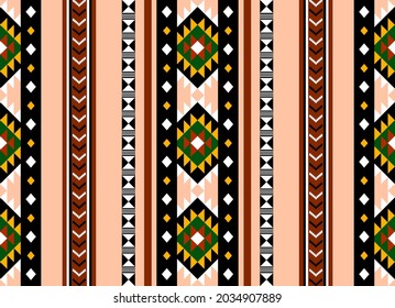Geometric ethnic oriental seamless pattern traditional Design for background,carpet,wallpaper.clothing,wrapping,Batik fabric,Vector illustration.embroidery style - Sadu, sadou, sadow or sado
