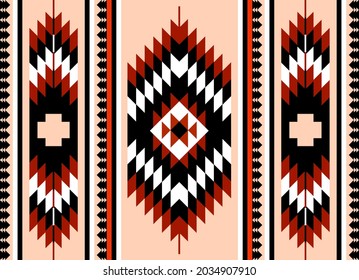 Geometric ethnic oriental seamless pattern traditional Design for background,carpet,wallpaper.clothing,wrapping,Batik fabric,Vector illustration.embroidery style - Sadu, sadou, sadow or sado
