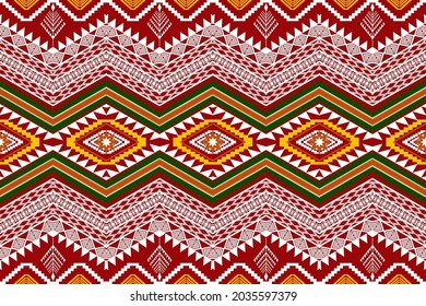 Geometric ethnic oriental seamless pattern traditional Design for background,carpet,wallpaper,clothing,wrapping,Batik,fabric,Vector illustration.embroidery style.