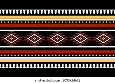 Geometric ethnic oriental seamless pattern traditional Design for background,carpet,wallpaper.clothing,wrapping,Batik fabric,Vector illustration.embroidery style - Sadu, sadou, sadow or sado