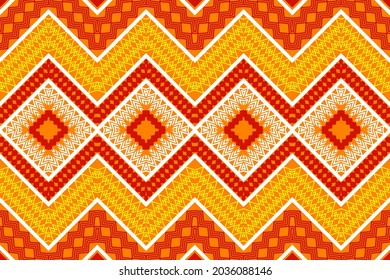 Geometric ethnic oriental seamless pattern traditional Design for background,carpet,wallpaper,clothing,wrapping,Batik,fabric,Vector illustration.embroidery style.