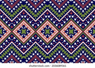 Geometrisches, ethnisch-orientalisches Muster, traditionelles Design für Hintergrund, Teppich, Tapete, Kleidung, Umhüllung, Batik, Stoff, Vektorgrafik.Stickereistil.