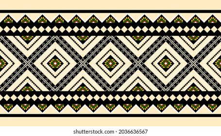 Geometric ethnic oriental seamless pattern traditional Design for background,carpet,wallpaper.clothing,wrapping,Batik fabric,Vector illustration.embroidery style - Sadu, sadou, sadow or sado
