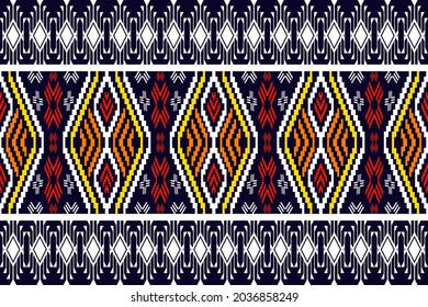 Geometric ethnic oriental seamless pattern traditional Design for background,carpet,wallpaper,clothing,wrapping,Batik,fabric,Vector illustration.embroidery style.