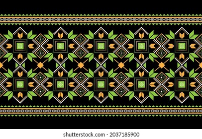 Geometrisches, ethnisch-orientalisches Muster, traditionelles Design für Hintergrund, Teppich, Tapete, Kleidung, Umhüllung, Batik, Stoff, Vektorgrafik.Stickereistil.