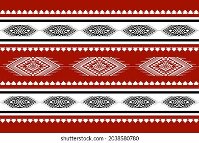 Geometric ethnic oriental seamless pattern traditional Design for background,carpet,wallpaper.clothing,wrapping,Batik fabric,Vector illustration.embroidery style - Sadu, sadou, sadow or sado