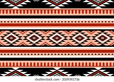 Geometric ethnic oriental seamless pattern traditional Design for background,carpet,wallpaper.clothing,wrapping,Batik fabric,Vector illustration.embroidery style - Sadu, sadou, sadow or sado