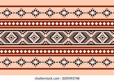 Geometric ethnic oriental seamless pattern traditional Design for background,carpet,wallpaper.clothing,wrapping,Batik fabric,Vector illustration.embroidery style - Sadu, sadou, sadow or sado