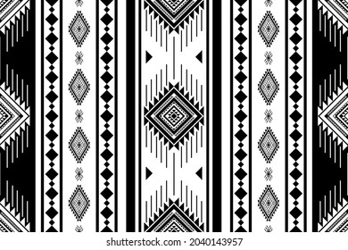 Geometric ethnic oriental seamless pattern traditional Design for background,carpet,wallpaper.clothing,wrapping,Batik fabric,Vector illustration.embroidery style - Sadu, sadou, sadow or sado