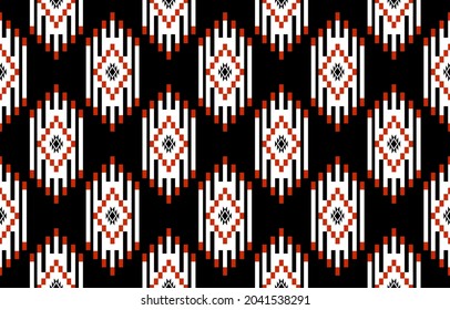 Geométrico étnico oriental sin costuras Diseño tradicional para fondo, alfombra, papel pintado.ropa, envoltura,tela batik,Ilustración vectorial.estilo bordado - Sadu, sadou, sadow o sado