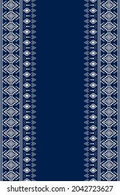 Geometric ethnic oriental seamless pattern traditional Design for background,carpet,wallpaper.clothing,wrapping,Batik fabric,Vector illustration.embroidery style - Sadu, sadou, sadow or sado