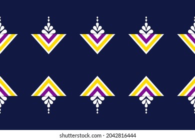 Geometric ethnic oriental seamless pattern traditional Design for background,carpet,
wallpaper,clothing,wrapping,Batik,fabric,Vector illustration.embroidery style.