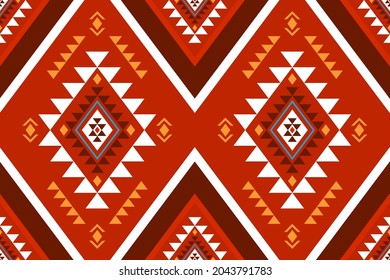 Geometric ethnic oriental seamless pattern traditional Design for background,carpet,wallpaper.clothing,wrapping,Batik fabric,Vector illustration.embroidery style - Sadu, sadou, sadow or sado