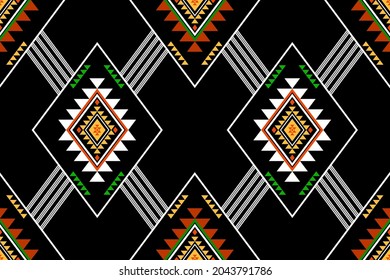Geométrico étnico oriental sin costuras Diseño tradicional para fondo, alfombra, papel pintado.ropa, envoltura,tela batik,Ilustración vectorial.estilo bordado - Sadu, sadou, sadow o sado