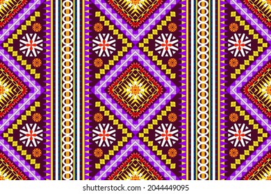 Geometric ethnic oriental seamless pattern art traditional Design for background,carpet,wallpaper,clothing,wrapping,Batik,fabric,Vector illustration.embroidery style.