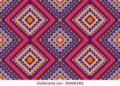 Geometric ethnic oriental seamless pattern art traditional Design for background,carpet,wallpaper,clothing,wrapping,Batik,fabric,Vector illustration.embroidery style.