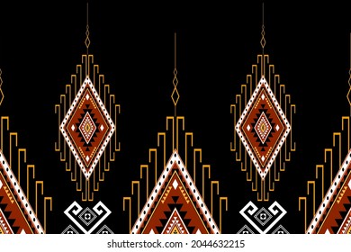 Geometric ethnic oriental seamless pattern traditional Design for background,carpet,wallpaper.clothing,wrapping,Batik fabric,Vector illustration.embroidery style - Sadu, sadou, sadow or sado