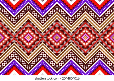 Geometrische ethnische orientalische nahtlose Muster Kunst traditionellen Design für Hintergrund, Teppich, Tapete, Kleidung, Umhüllung, Batik, Stoff, Vektorgrafik.Stickereistil.