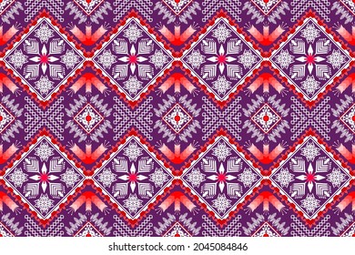 Geometric ethnic oriental seamless pattern art traditional Design for background,carpet,wallpaper,clothing,wrapping,Batik,fabric,Vector illustration.embroidery style.