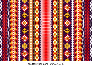 Geometric ethnic oriental seamless pattern art traditional Design for background,carpet,wallpaper,clothing,wrapping,Batik,fabric,Vector illustration.embroidery style.