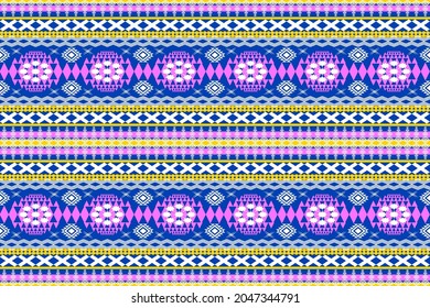 Geometric ethnic oriental seamless pattern art traditional Design for background,carpet,wallpaper,clothing,wrapping,Batik,fabric,Vector illustration.embroidery style.