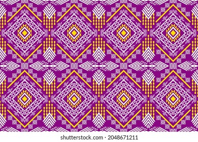 Geometric ethnic oriental seamless pattern art traditional Design for background,carpet,wallpaper,clothing,wrapping,Batik,fabric,Vector illustration.embroidery style.