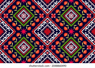 Geometric ethnic oriental seamless pattern art traditional Design for background,carpet,wallpaper,clothing,wrapping,Batik,fabric,Vector illustration.embroidery style.