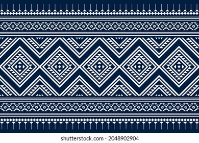 Geometric ethnic oriental seamless pattern traditional Design for background,carpet,wallpaper.clothing,wrapping,Batik fabric,Vector illustration.embroidery style - Sadu, sadou, sadow or sado

