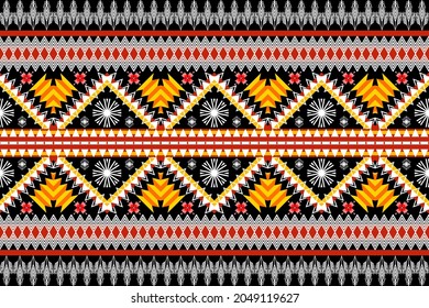Geometric ethnic oriental seamless pattern art traditional Design for background,carpet,wallpaper,clothing,wrapping,Batik,fabric,Vector illustration.embroidery style.