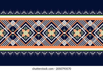Geometric ethnic oriental seamless pattern traditional Design for background,carpet,wallpaper,clothing,wrapping,Batik,fabric,Vector illustration.embroidery style.