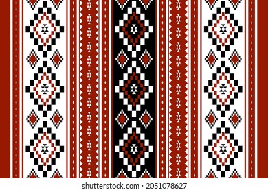 Geométrico étnico oriental sin costuras Diseño tradicional para fondo, alfombra, papel pintado.ropa, envoltura,tela batik,Ilustración vectorial.estilo bordado - Sadu, sadou, sadow o sado