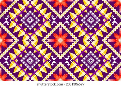 Geometric ethnic oriental seamless pattern art traditional Design for background,carpet,wallpaper,clothing,wrapping,Batik,fabric,Vector illustration.embroidery style.