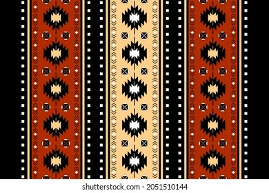 Geometric ethnic oriental seamless pattern traditional Design for background,carpet,wallpaper.clothing,wrapping,Batik fabric,Vector illustration.embroidery style - Sadu, sadou, sadow or sado