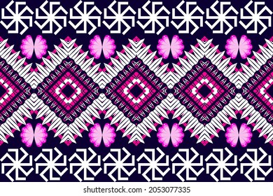 Geometric ethnic oriental seamless pattern art traditional Design for background,carpet,wallpaper,clothing,wrapping,Batik,fabric,Vector illustration.embroidery style.