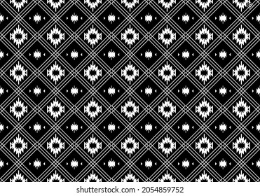 Geometric ethnic oriental seamless pattern traditional Design for background,carpet,wallpaper.clothing,wrapping,Batik fabric,Vector illustration.embroidery style - Sadu, sadou, sadow or sado