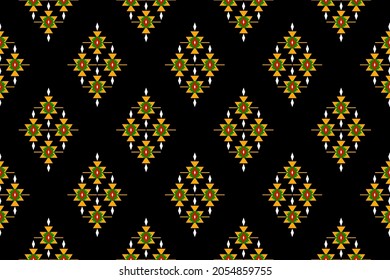 Geométrico étnico oriental sin costuras Diseño tradicional para fondo, alfombra, papel pintado.ropa, envoltura,tela batik,Ilustración vectorial.estilo bordado - Sadu, sadou, sadow o sado