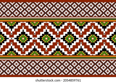 Geometric ethnic oriental seamless pattern traditional Design for background,carpet,wallpaper.clothing,wrapping,Batik fabric,Vector illustration.embroidery style - Sadu, sadou, sadow or sado