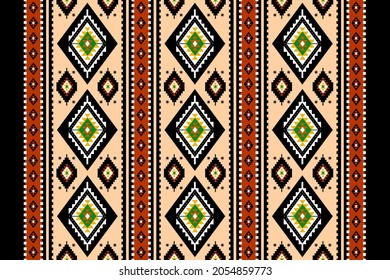 Geometric ethnic oriental seamless pattern traditional Design for background,carpet,wallpaper.clothing,wrapping,Batik fabric,Vector illustration.embroidery style - Sadu, sadou, sadow or sado