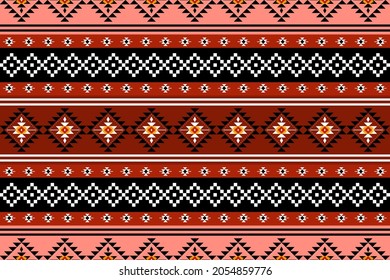 Geometric ethnic oriental seamless pattern traditional Design for background,carpet,wallpaper.clothing,wrapping,Batik fabric,Vector illustration.embroidery style - Sadu, sadou, sadow or sado